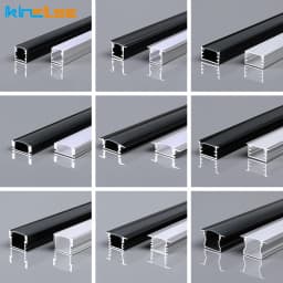 0.5m U/W Style LED Aluminum Profile Black Silver Channel Holder PC Cover Bar Lamp For Cabinet Closet Decor Linear Strip Light