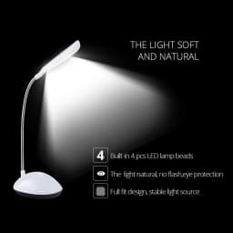 Portable LED Light Flexible Table Reading Lamp Battery Powered Book Light Eye Protection Books Nightlight for Study Night