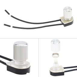 Electrical Rotary Switch Two Stage ON-OFF Switch for Table Lamp / Floor Lamp / Canopy Light, 2 Wire Rotary Lamp Switch