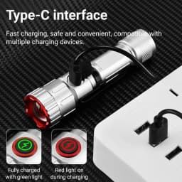 Zoom White Beam Light Mini Flashlight Rechargeable Portable Pocket Magnet Torch Home Outdoor Camping Hiking Fishing Work Lamp