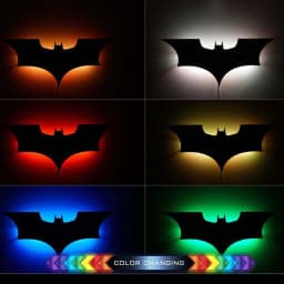 Modern Creative Wooden Background Wall Decorative Wall Lamp Remote Control 16-color Night Light Cable 2 Meters
