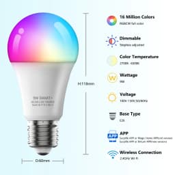 1pcs RGBWW LED Bulb E26 E27 110V 220V 9W 10W Surplife App Music Control Work with Alexa Google Home Bedroom Lighting