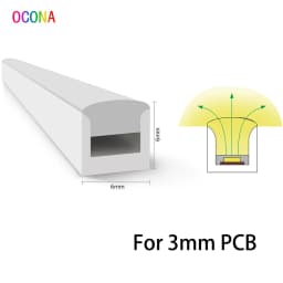 Super Thin DIY Flexible Neon Tube (No LED Strip) Diffuser IP67 Waterproof for SMD COB 3mm 4mm 5mm LED Strip Side View 4*10mm