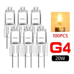 100PCS Wholesale Halogen Lamps G4 Base 20W 12V Energy Saving Tungsten Halogen JC Type Light Bulb Lamp