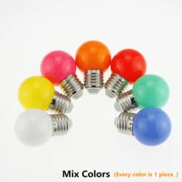 7Pcs/Lot Colorful LED Bulb Lamp 1W E27 220V Wedding Christmas Decoration Lamp Bulb 7 Colors Bedroom Night Light Indoor Lighting