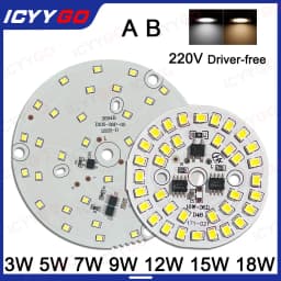 3W 5W 7W 9W 12W 15W 18W 220V High Voltage Light Panel Round Light Panel Driver-Free DIY LED Light Panel Bulb Light Source Board