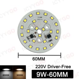 3W 5W 7W 9W 12W 15W 18W 220V High Voltage Light Panel Round Light Panel Driver-Free DIY LED Light Panel Bulb Light Source Board