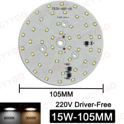 3W 5W 7W 9W 12W 15W 18W 220V High Voltage Light Panel Round Light Panel Driver-Free DIY LED Light Panel Bulb Light Source Board