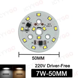 3W 5W 7W 9W 12W 15W 18W 220V High Voltage Light Panel Round Light Panel Driver-Free DIY LED Light Panel Bulb Light Source Board