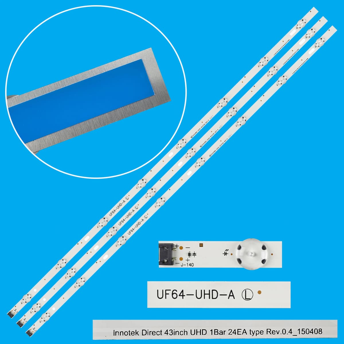 LED backlight bar For 43UH610V 43UF6407 43UH620V 43UH619V 43UF6409 43UH6030 43UF640 43UF640V 43LH604V HC430DGN