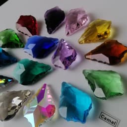 Camal 5PCS 38mm Colorful Maple Leaf K9 Crystal Glass Prisms Pendant SunCatcher Lamp Lighting Chandelier Parts Hanging Home Decor