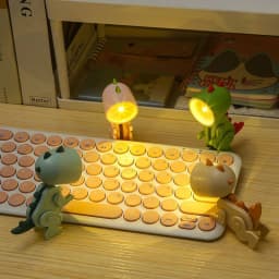 LED Night Lights Battery Magnetic Folding Nights Lamp Bedroom Bedside Table Ornaments Children's Toys Mini Dinosaur Night Light
