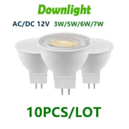10pcs/lot LED Low Voltage Spotlight GU5.3/MR16 AC/DC 12V 3W-7W High Efficiency Warm White Light Can Replace 20W 50W Halogen Lamp