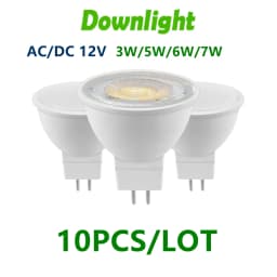 10pcs/lot LED Low Voltage Spotlight GU5.3/MR16 AC/DC 12V 3W-7W High Efficiency Warm White Light Can Replace 20W 50W Halogen Lamp