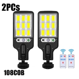 Solar Street Lights Outdoor, Solar Lamp With 3 Light Modes Waterproof Motion Sensor Security Lighting for Garden Patio Path Yard