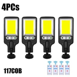 Solar Street Lights Outdoor, Solar Lamp With 3 Light Modes Waterproof Motion Sensor Security Lighting for Garden Patio Path Yard