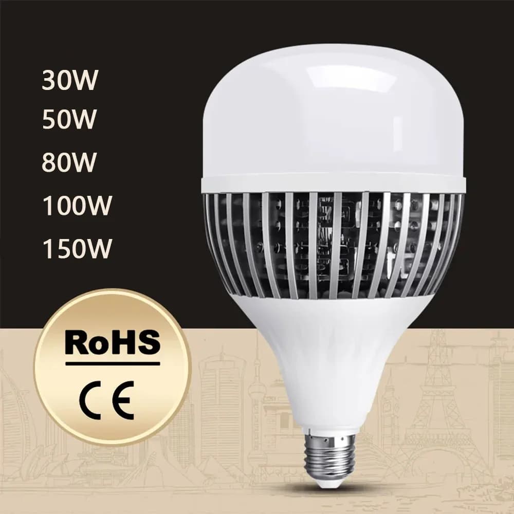 LED E27 High Power Bulb Light 150W 100W 80W 50W 30W AC220V 230 240V Spotlight Lampada LED Bombillas Lamp