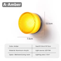 Modern LED Wall Lamp Living Room Amber Jelly Decor Wall Sconces Corridor Study Dining Room Home Decoration Smokey Grey Fixture