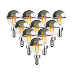 Vintage LED Bulb E14 E12 Edison Silver Tipped G45 4W Half Chrome LED Decorative Light Lamp 40W Equal LED Filament Mirror Bulbs