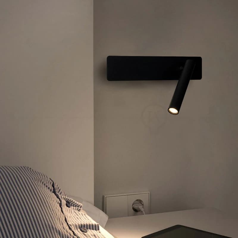 White Nordic LED Bedside Reading Wall Lamp Adjustable Rotatable Angle With Switch Bedroom Study Kids Room Indoor Wall Sconce