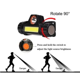 Rechargeable Fishing LED Headlamp Camping Headlight XPE COB Work Light 2 Lighting Modes With Tail Magnet Detachable