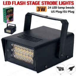 Disco Strobe Lights LED Flash White Lighting Adjustable Stage Strobe Lights Remote Control Disco Flash Strober Light Stage Decor