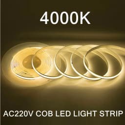 1-5m 220V Flexible Tape Lights COB LED Strip Light Smart IC No Need Driver High Bright 240 LEDs Linear Lighting RA95 Warm White