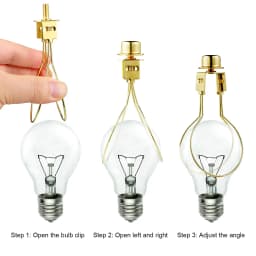 2 Pack Clip On Lampshade Adapters, Including a Cap to Secure the Shade and a Shade Leveler, Lampshade Holder for Bulbs