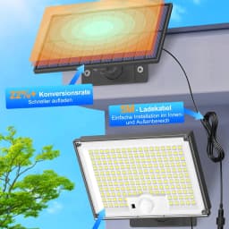 600W 344/192LED Solar Lights Outdoor Super Bright Human Motion Sensor Security Flood Wall Lamps For Wall Garage Courtyard Garden