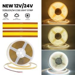 12V 24V 5m 10m 20m COB LED Strip Light Free Cut 720 528 LEDs Flexible Tape Bright Linear Lighting 3000K 4000K 6000K 1m 2m 0.5m