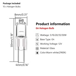 1/5/10/20pcs Halogen Bulb JC Bi-Pin LED Warm White Replace LED Capsule Lamp Halogen Bulbs Light G4 12V 5W 10W 20W 35W 50W