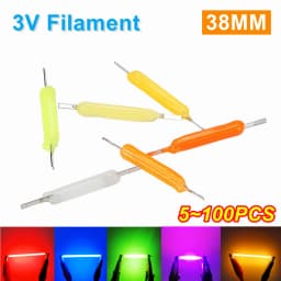 A Box 3V 38mm LED Filament Multicolour COB Edison Bulb Lamp Incandescent Light Diodes DIY Accessories Holiday Lighting Source