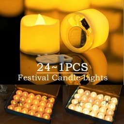 24pcs-1pcs Flameless Led Candle Lights 2 Types Electonic Candle Light DIY Wedding Christmas Halloween Party Festival Decoration