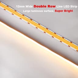 Super Bright COB LED Strip 2000lm/m Double Row 600 LEDs/m Flexible Dimmable Led Tape RA90 3000K 4000K 6500K 24V Kitchen Lighting