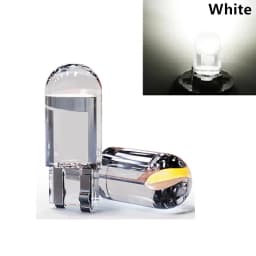 10/20/50PCS Colorful T10 DC 12V Car LED Light Canbus Glass COB 6000k Reading Dome Lamp Marker Wedge License Plate Light Bulb 