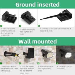 92 LED Solar Lights Outdoor Solar Spot Lights Outdoor IP67 Waterproof Solar Garden Lights 2 In 1 for Yard Garden Porch