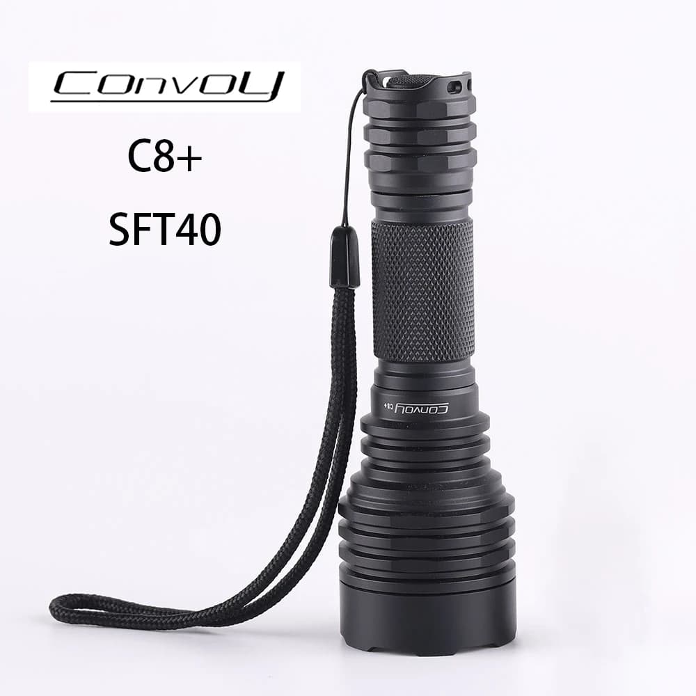 Convoy C8+ with SFT40 Led Flashlight High Powerful Torch 18650 Flash Light Camouflage Tactical Linterna Camping Latarka