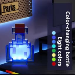 MC Game Medicine Bottle LED Night Light Table Lamps Game Creative Toy Lamp Rechargeable Bedroom Bedside for Kids Bedside Lamp