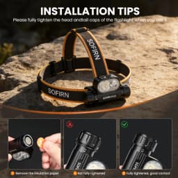 SOFIRN HS22 2500lm Headlamp Stepless Color Temperature Adjustment SFT25R LED 6000K Light With 2700K Warm Torch with Dual Switch