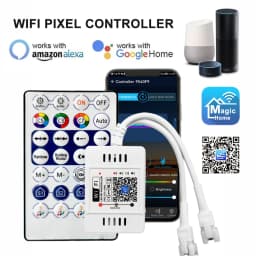 DC12-24V 28Key Dual Output Music LED Controller Wifi Pixels For 3Pin Individually Addressable 5050 RGB Strip Light Ring Panel