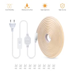 Super Bright Outdoor Soft COB Silicone Tube LED Lighting String 288leds/m 110V 220V Waterproof For Square Garden Yard Decor