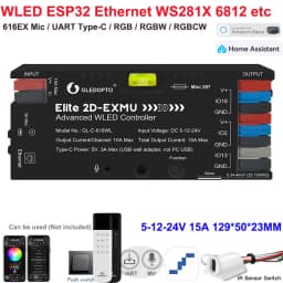 GL-C-619WL 6D GLEDOPTO ESP32 WLED Digital LED Controller Microphone function Type-C WS2811 SK6812 WS2815 611 PWM5IN1 Strip Light