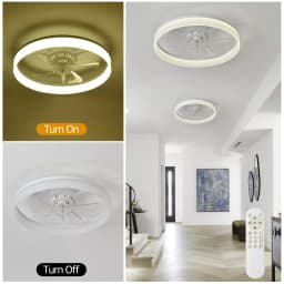 Modern Ceiling Fan (With Lighting) Silent LED Dimmable Ceiling Fan (With Remote Control) for Bedroom Study Dining Room