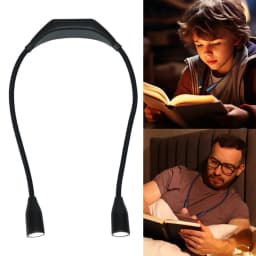 LED Neck Reading Light Bendable Arms Book Light Adjustable Brightness Reading Lamp LED Night Light for Reading Crafting Knitting