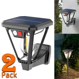 2-IN-1 Solar Light Outdoor Wall Lamp&Camping Lantern Solar Powered Motion Sensor Light Waterproof for Garden Yard Porch Lawn Str