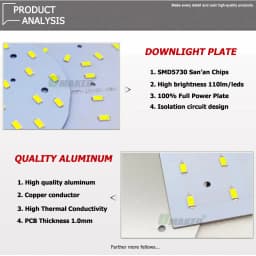 5/10Pcs LED PCB 6W 12W 18W LED Downlight Aluminum Plate Lighting Heatsink SMD5730 110lm/W Square Light Source For Panel Lamps