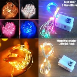 LED Fairy Lights Copper Wire String Lights Battery Powered Warm & Multicolor Mini Garland For Wedding Party Gift Box Decoration