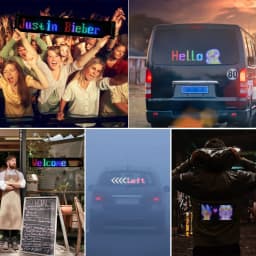 16x96 LEDs Matrix Pixel Panel,Scrolling Bright Advertising LED Signs Lights,USB Flexible 5V LED Car Sign Bluetooth App Control