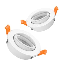 JOYINLED 1/10PCS Adjustable Ceiling Light Frame Holder for GU10 MR16 Bulb Round Recessed Fixture 65mm Cutout White/Black/Silver