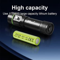 Professional Deep Diving 500M Flashlight 200000 LM IPX8 LED Scuba Flashlight Press Switch Exploration Torch Dive Torch Hand Lamp
